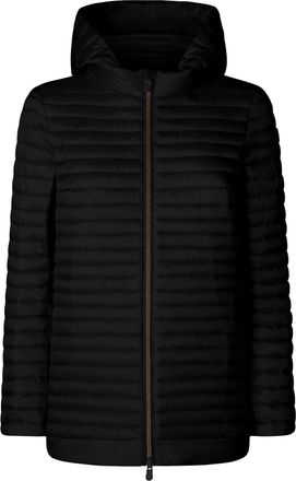 Save The Duck Black Alima Cropped Quilted Padded Coat