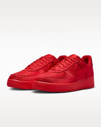 Nike Mens Air Force 1 Retro Chrome Hearts Sneaker In Red