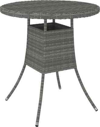 vidaXL Mesa De Jard&iacute;n Rat&aacute;n Sint&eacute;tico Gris 70x70x73 Cm Vidaxl