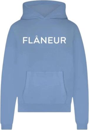 Flaneur Blauwe Bedrukte Trui - Heren - Hoodies - Blauw - M - Hoodies & sweatvesten