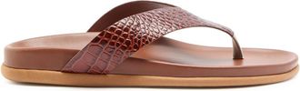 Ancient Greek Sandals Charys Footbed Leather Flatform Sandals - Burgundy - 38 (IT38/ UK5)