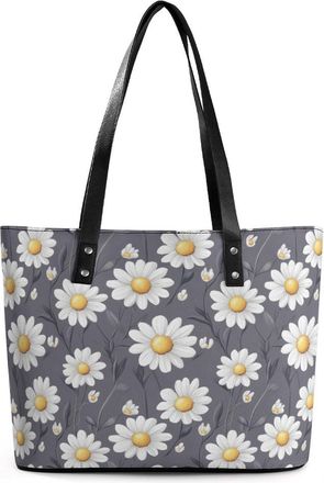 Generic Daisy Prints Tote Bags for Women Cute Shoulder Purses Handbags