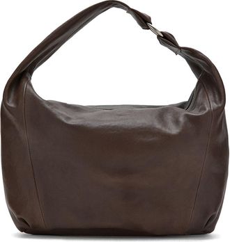 Mango Leather Shoulder Bag in Chocolate at Nordstrom