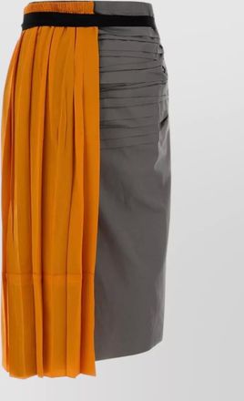 Prada taffeta skirt color block elastic waistband