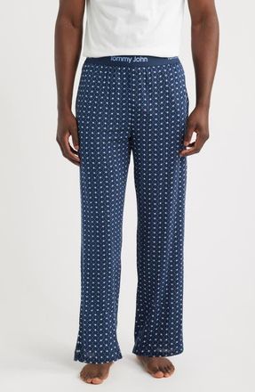 Tommy John Second Skin Pajama Pants in Dress Blues Geo at Nordstrom, Size Xx-Large