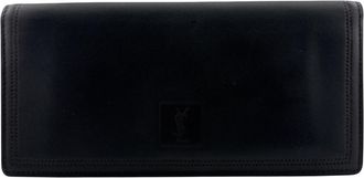 Saint Laurent Black Leather Long Wallet (Bi-Fold) (Pre-Owned)