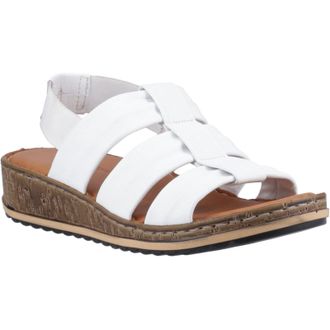 Hush Puppies Eden Wide Fit Leather WoMens White Sandals - Size UK 4