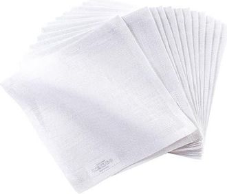 Solino Home Linen Cocktail Napkins Set of 12, 6 x 6 Inch for Dining Table, Holiday and Everyday Table Decor - Fete in White at Nordstrom, Size Small