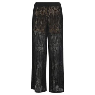 Liu Jo Beachwear, female, Black, Size: S Openwork Knit Trousers