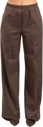 Max Mara Broeken, Dames, Bruin, M, Wol, Pantalone Weekend