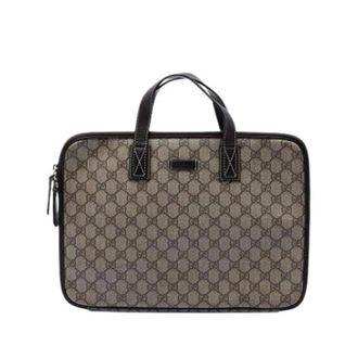 Gucci Vintage, unisex, Beige, ONE Size, Leer, Pre-owned Canvas Business Bag