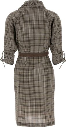 Burberry Womens Bea Dress Gray Wool Elastane