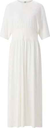 Toteme Cotton and Silk Maxi Dress - Dames - Maxi kleedjes - Beige - M - Katoen - Kleedjes