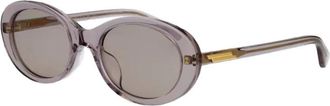 Bottega Veneta Ovale Zonnebril - Dames - Zonnebrillen - Grijs - 54 MM - Nylon - Accessoires