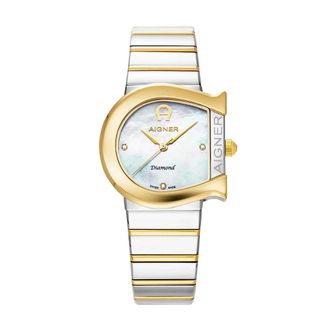 Aigner Matera Diamant Horloge - Dames - Accessoires - Grijs - Maat: ONE Size