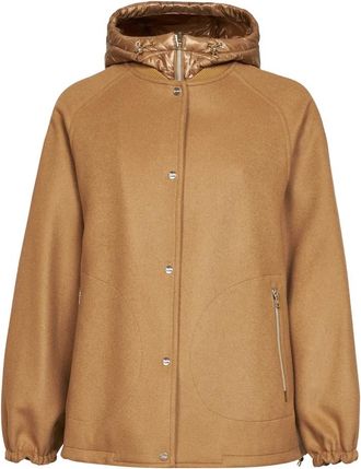 Herno Panelled Oversized Jacket - Dames - Winterjassen - Bruin - S - Nylon - Jassen