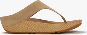 FitFlop Fitflop Lulu Lux Graphic Womens Toe-post Sandals Cappuccino - Brown - Size UK 7