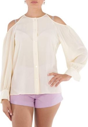 Stella McCartney Stella Mccartney Ladies Yellow Off Shoulder Silk Blouse, Brand Size 34 (US Size 0)