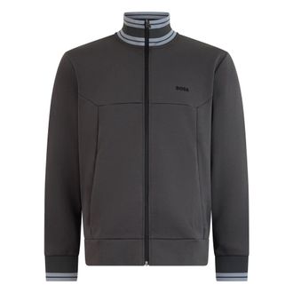 HUGO BOSS Full Zip Zone Sweatshirt - Heren - Vesten met rits - Grijs - S - Katoen - Hoodies & sweatvesten
