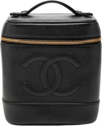 Chanel Pre-owned Vanity Bag - Dames - Vintage Handtas - Zwart - ONE Size - Leer - Vintage