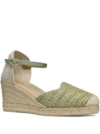 Geox woven-sole ankle-strap espadrilles - women - Fabric/Rubber/Fabric/Leather - 40 - Green