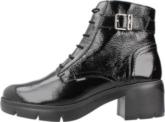 Fluchos Fugaz F2107 Enkellaars - Dames - Veterlaarzen - Zwart - 38 EU - Leer - Schoenen