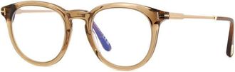 Tom Ford FT5905-B 045 Transparent Light Brown/Clear Blue Light Block 49mm