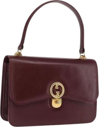 Gucci Pre-owned Handbags, female, Red, Size: ONE SIZE Pre-owned Vintage Leather Handbag