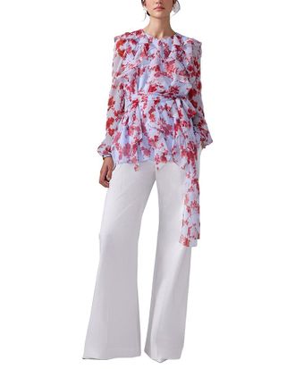 Carolina Herrera Ruffle Silk Top