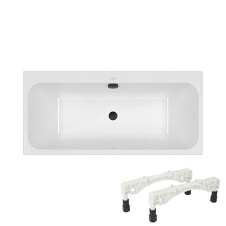 Villeroy & Boch Ba&ntilde;era Recta Villeroy & Boch Architectura De 150 X 70 Cm + Patas + Desag&uuml;e De Ba&ntilde;era Wirquin Negro