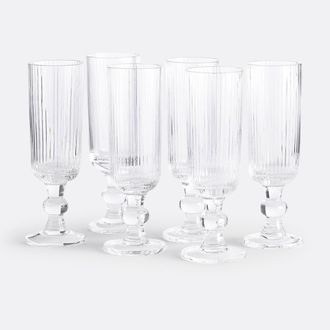 La Redoute Interieurs Set van 6 champagneglazen met groeven, Ostri