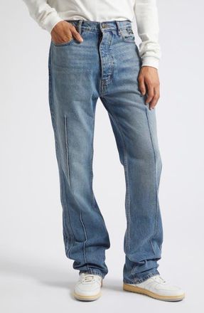 Rhude Pintuck Straight Leg Jeans in Dakar Indigo at Nordstrom, Size 34