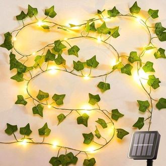 OEM Guirnalda De Luces Solares De 10 Metros Con 100 Led - Guirnalda De Hiedra Artificial Impermeable Para Jard&iacute;n, Patio Y Decoraci&oacute;n