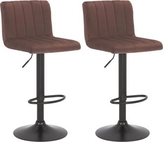 Clp Set De 2 Taburetes De Bar Jamie En Terciopelo Marr&oacute;n