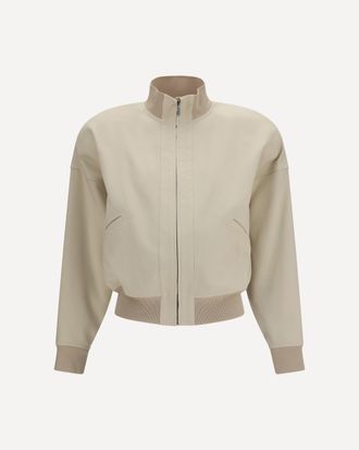 Gucci Zip Bomber Jacket in silk poplin Female 38