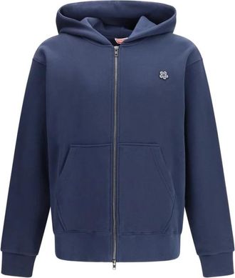 Kenzo Boke Flower Embroidered Zip Hoodie - Heren - Vesten met rits - Blauw - L - Katoen - Hoodies & sweatvesten
