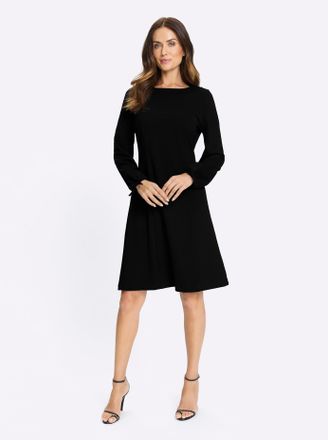 Heine Jerseykleid HEINE Jersey-Kleid, Damen, Gr. 34, Normalgr&ouml;ssen, schwarz, Jersey, 70% Viskose, 27% Polyester, 3% Elasthan, unifarben, kurz, Rundhals, Kle