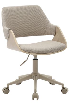 MID.YOU Mid.you Drehstuhl, Naturfarben, Beige, Holz, Metall, Textil, Esche, Pappel, furniert, Sperrholz, Drehkreuz, 51x78x88 cm, Sitzfl&auml;che 360&deg; drehbar, B&uuml;ro