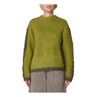 Obey Aura Crew Sweater - Dames - Ronde hals truien - Groen - S - Wol - Truien & Vesten
