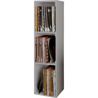 ebuy24 Ebuy24 - Vcm Wood Records Shelf Estante De Soporte Con 3 Compartimentos Para 100 Records Dimensiones: Al. 107 X An. 34 X T. 30 Cm - Platto (gris)