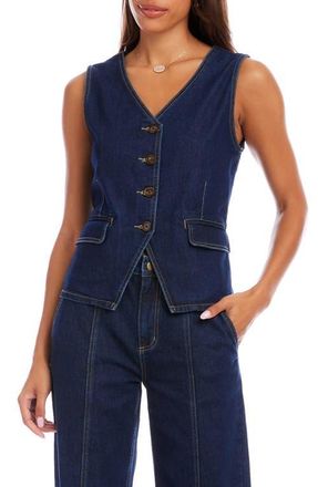 Karen Kane Denim Vest in Indigo at Nordstrom, Size Medium