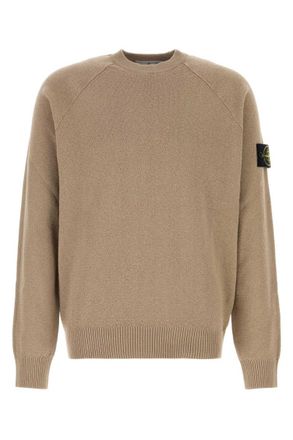 Stone Island Beige Crew Neck Sweaters