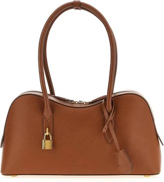 Stella McCartney Leren Handtas met Hangslot - Dames - Schoudertassen - Bruin - ONE Size - Leer - Tassen