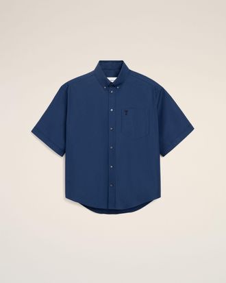 Ami Blue Cotton Boxy Embroidered Ami De Coeur Blue - 36 - for Men