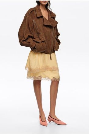 Bimba & Lola Double-Front Suede Jacket in Dark Olive at Nordstrom, Size X-Small