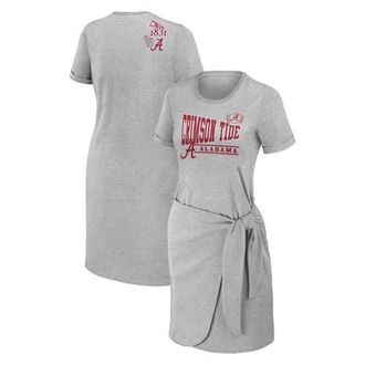 WEAR by Erin Andrews Womens WEAR by Erin Andrews Heather Gray Alabama Crimson Tide Knotted T-Shirt Dress at Nordstrom, Size Xx-Large