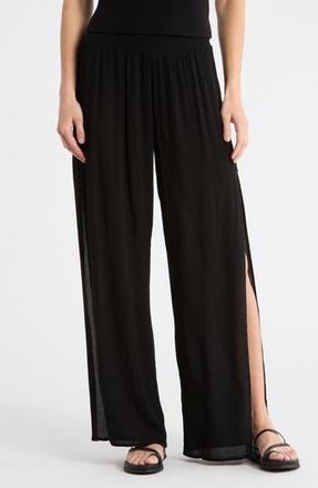 Elan Side Slit Wide Leg Cover-Up Pants in Black at Nordstrom Rack, Size X-Large