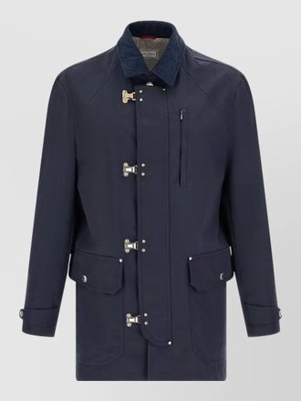 Brunello Cucinelli techno cotton jacket high collar design