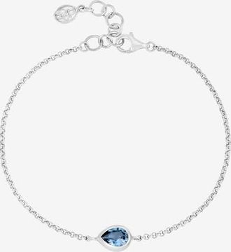 Dower & Hall Blue Topaz Pear Chain Bracelet in Sterling Silver at Nordstrom, Size 7.5