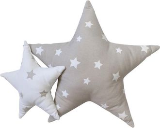 Muemue Cojines set de 2 algod&oacute;n gris 30x30/50x50cm